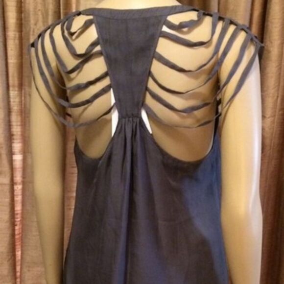 Walter Baker Women's Gray Silk Chiffon/Top Tank Top/Cami-NWT-Size 6 - Picture 2 of 7